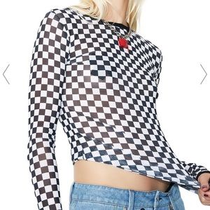 Current mood checker mesh shirt